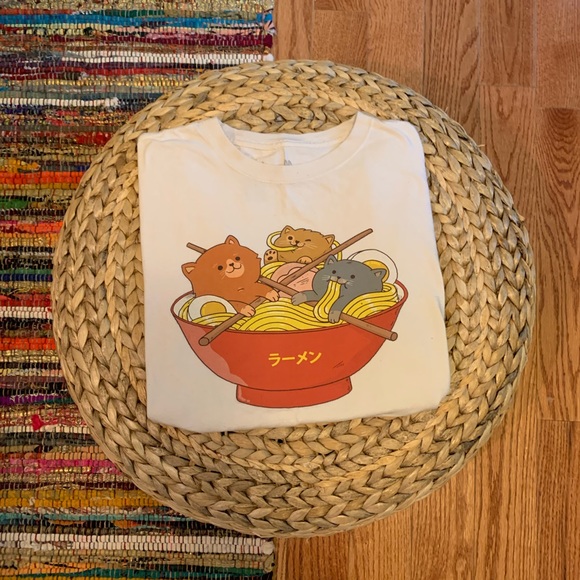 Cats Eating Noodles Tee - Picture 1 of 4